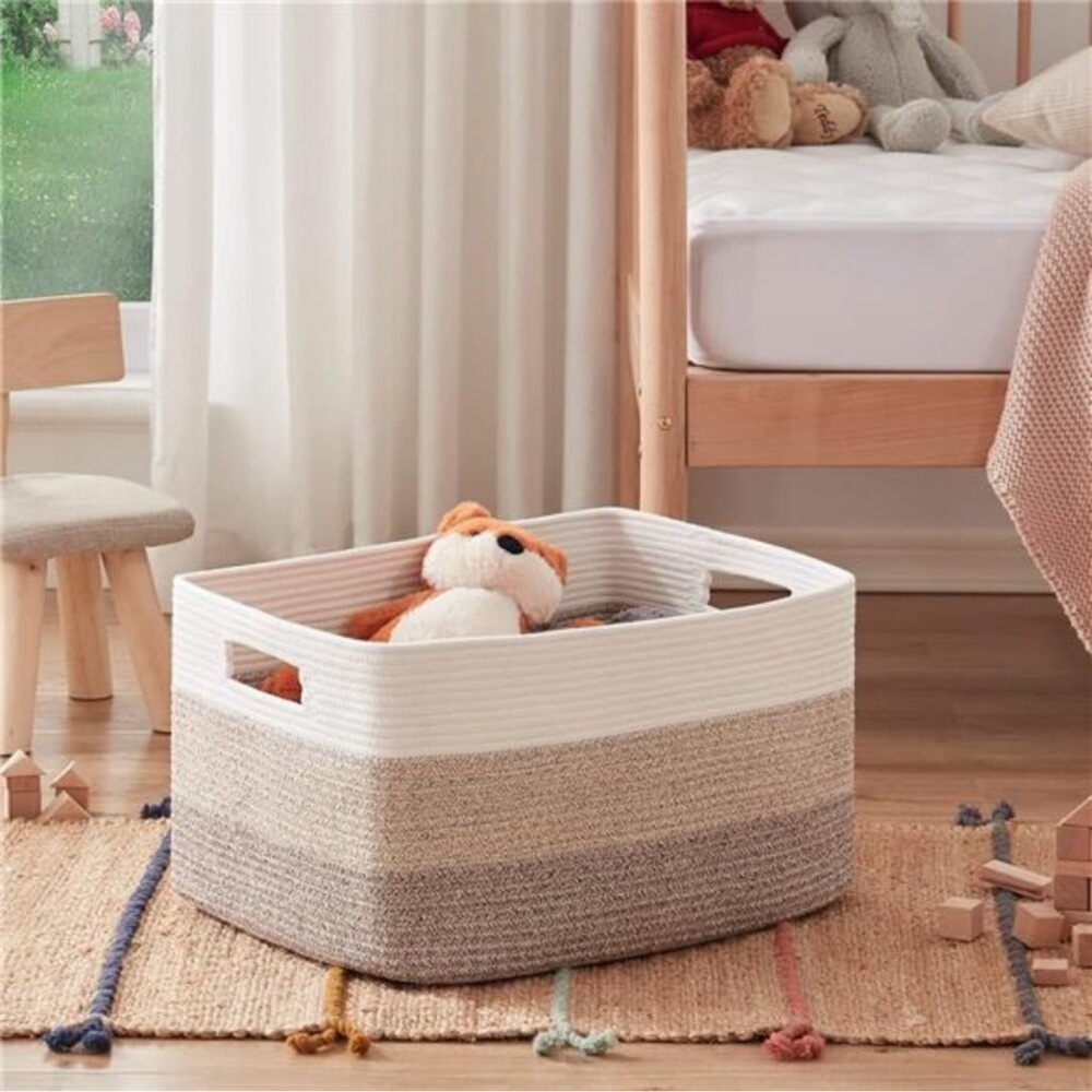 Large Blanket Basket, Rectangle Woven Baskets for Storage,Nursery Blanket Basket
